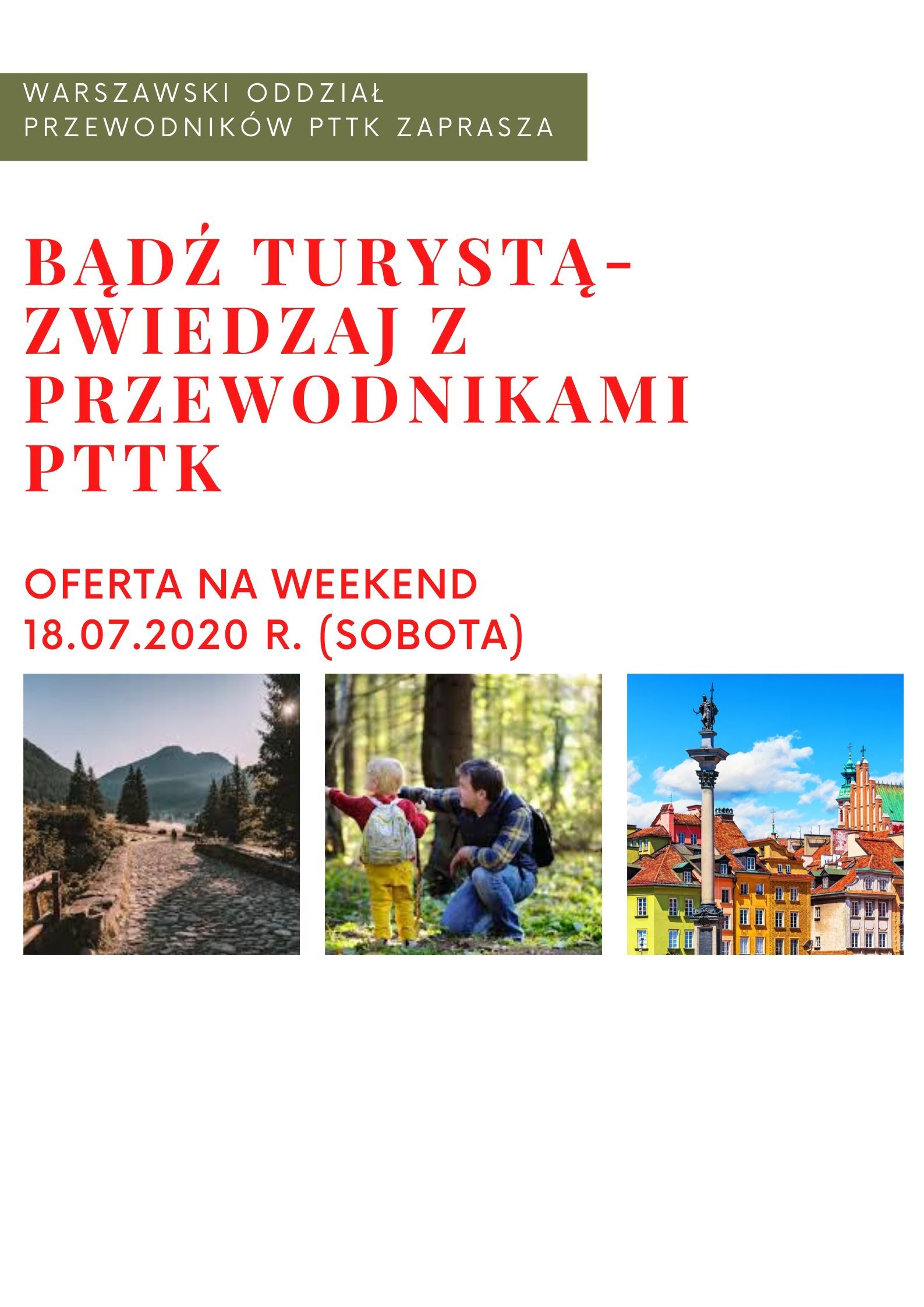 Bądź turystą w Warszawie- spacery z przewodnikami PTTK - 18.07.2020 r. (sobota)