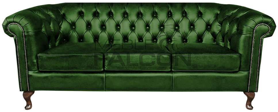 stylowa sofa chesterfield zielona skóra producent