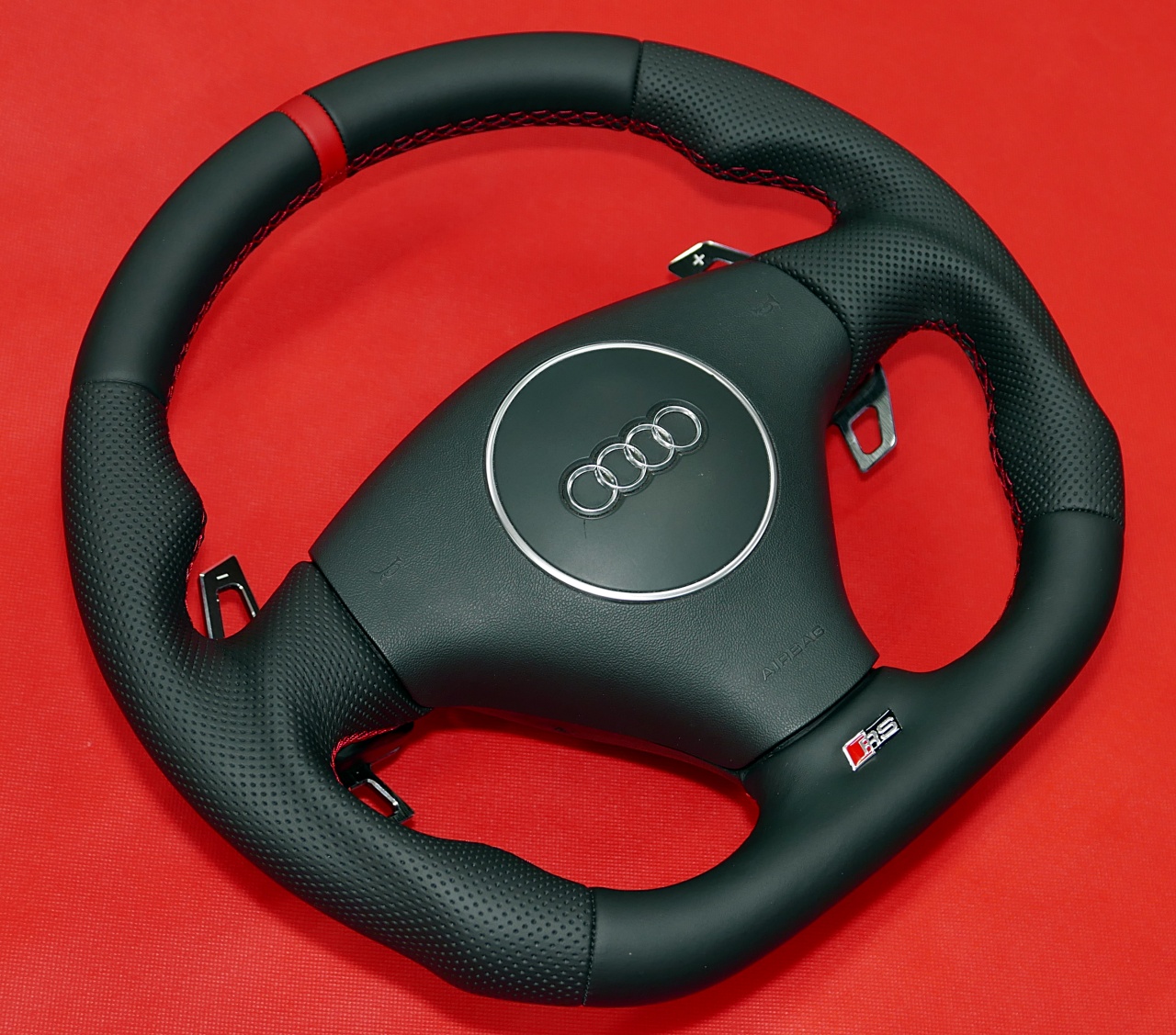 custom modded flat steering wheel Audi Sport