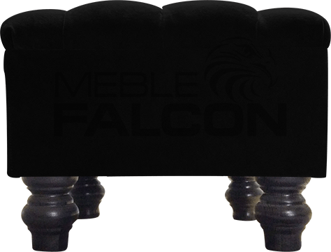 czarna pikowana pufa chesterfield meble falcon