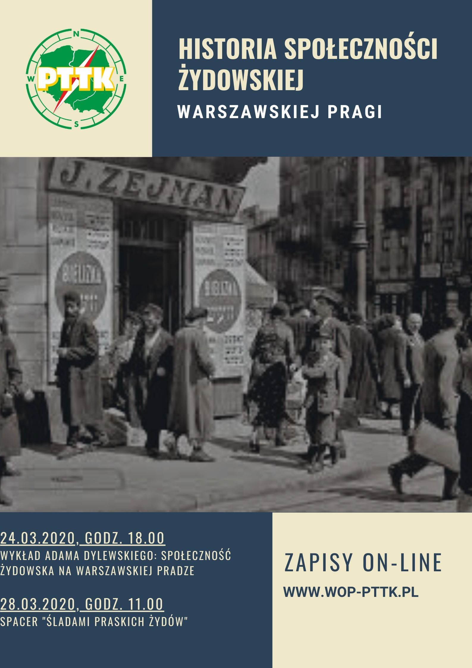 Historia społeczności żydowskiej na warszawskiej Pradze 24.03.2020 r. (wykład), 28.03.2020 r. (spacer)