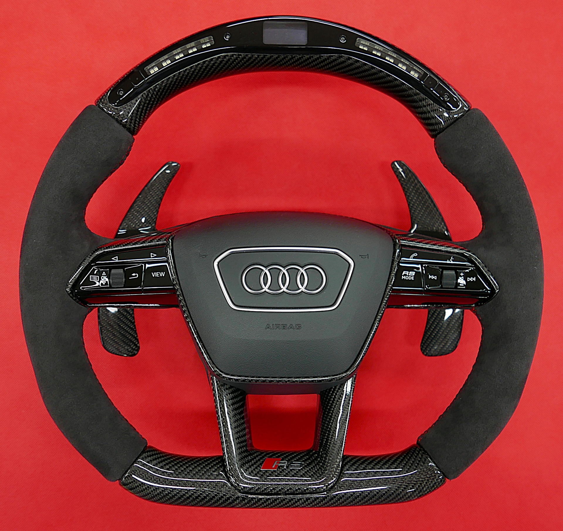 LED steering wheel carbon fiber
