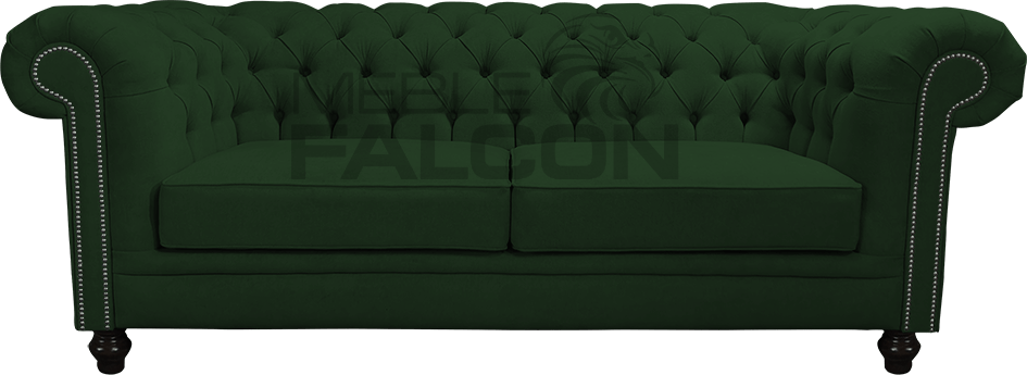 pikowana sofa chesterfield ciemna zieleń producent