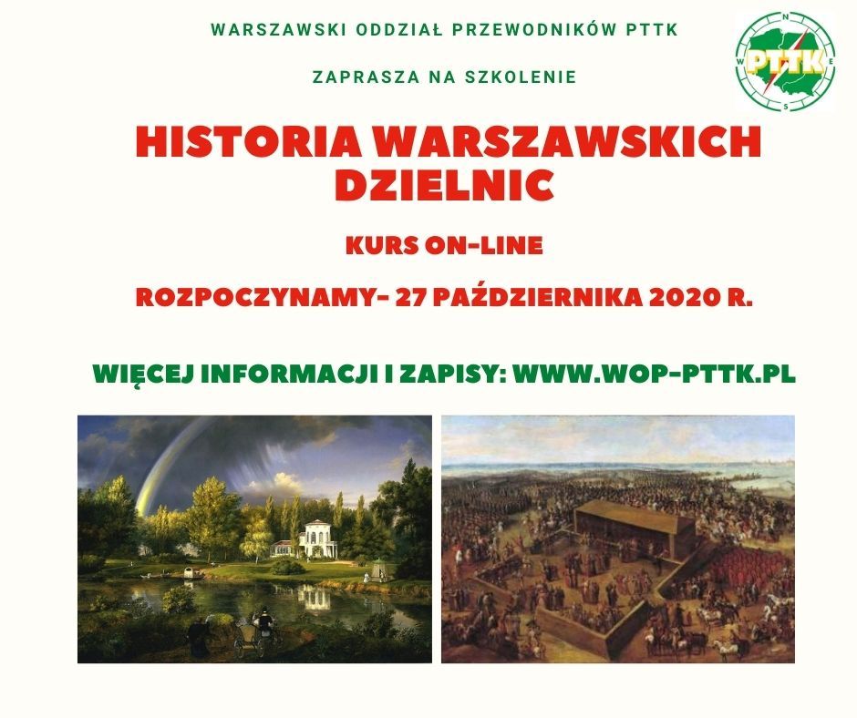 Historia warszawskich dzielnic - szkolenie on-line. Rozpoczynamy - 27.10.2020 r.