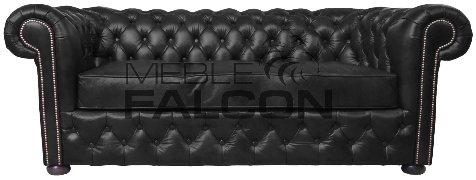 czarna skórzana sofa chesterfield od producenta