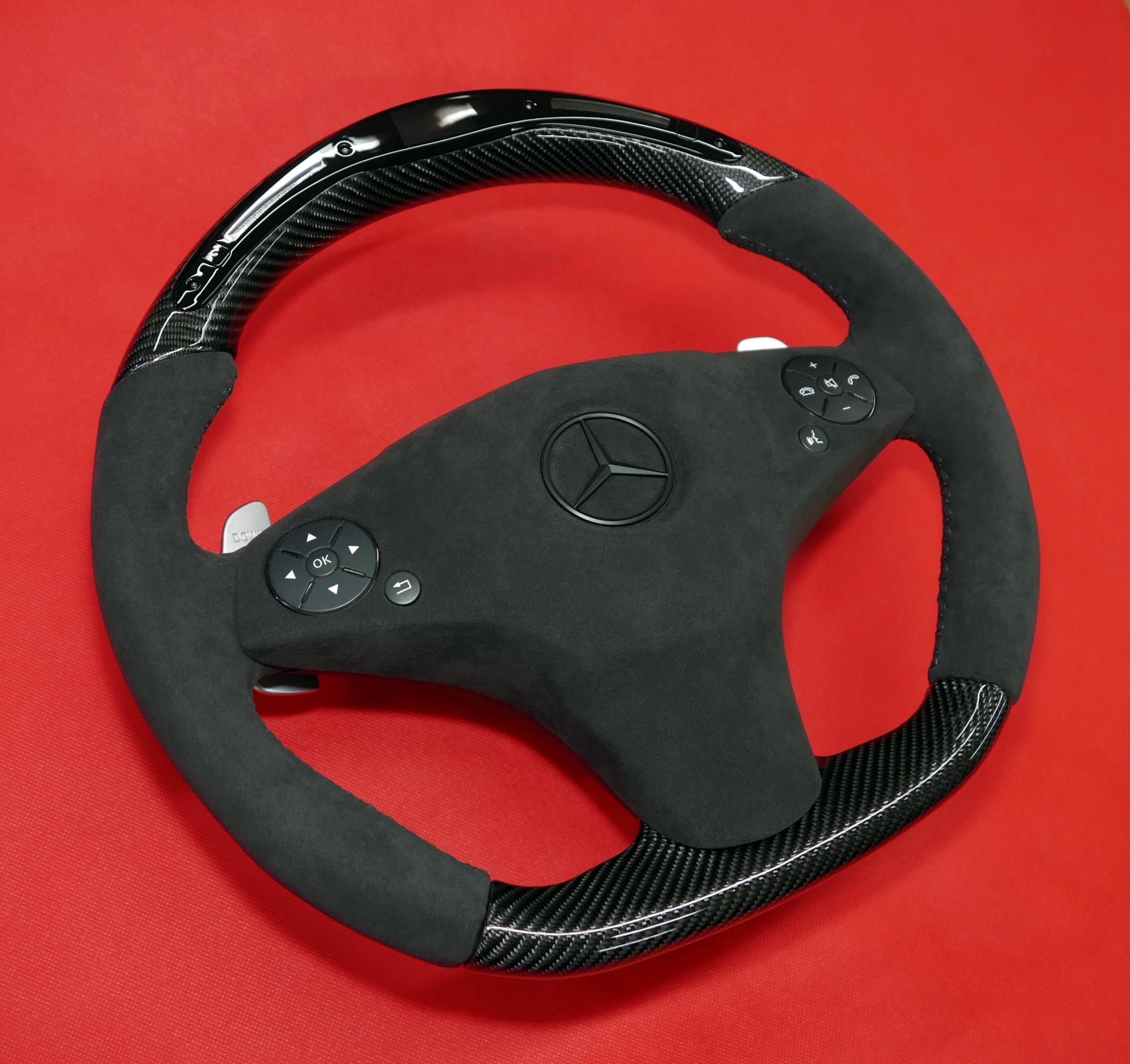 Mercedes carbon fiber steering wheel led display