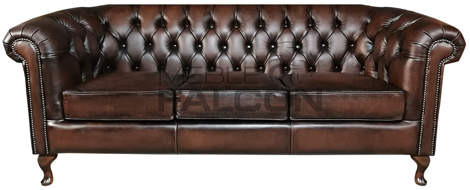 sofa chesterfield skórzana brązowa producent tanio