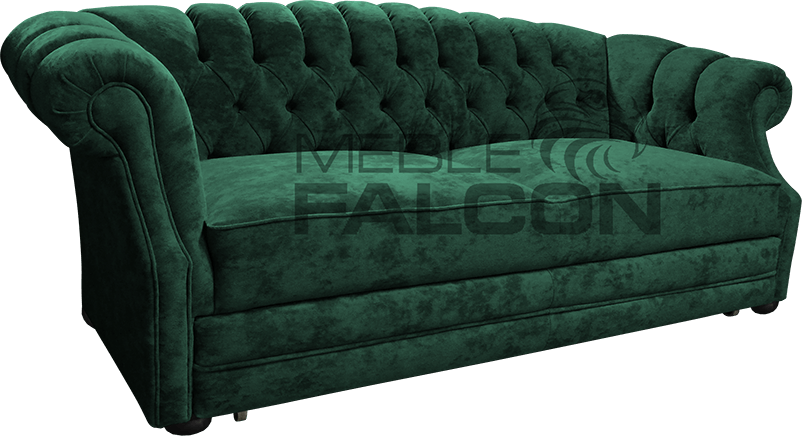 sofa pikowana chesterfield zieleń ciemna butelkowa