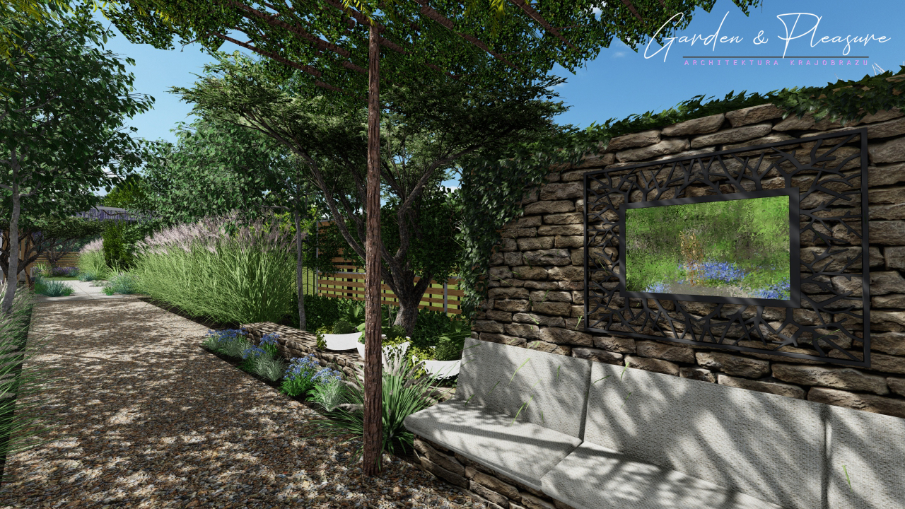 lustro w ogrodzie projektowanie ogrodw nowoczesnych nowoczesne ogrody warszawa garden and pleasure nina klejnowska-mataczjpg