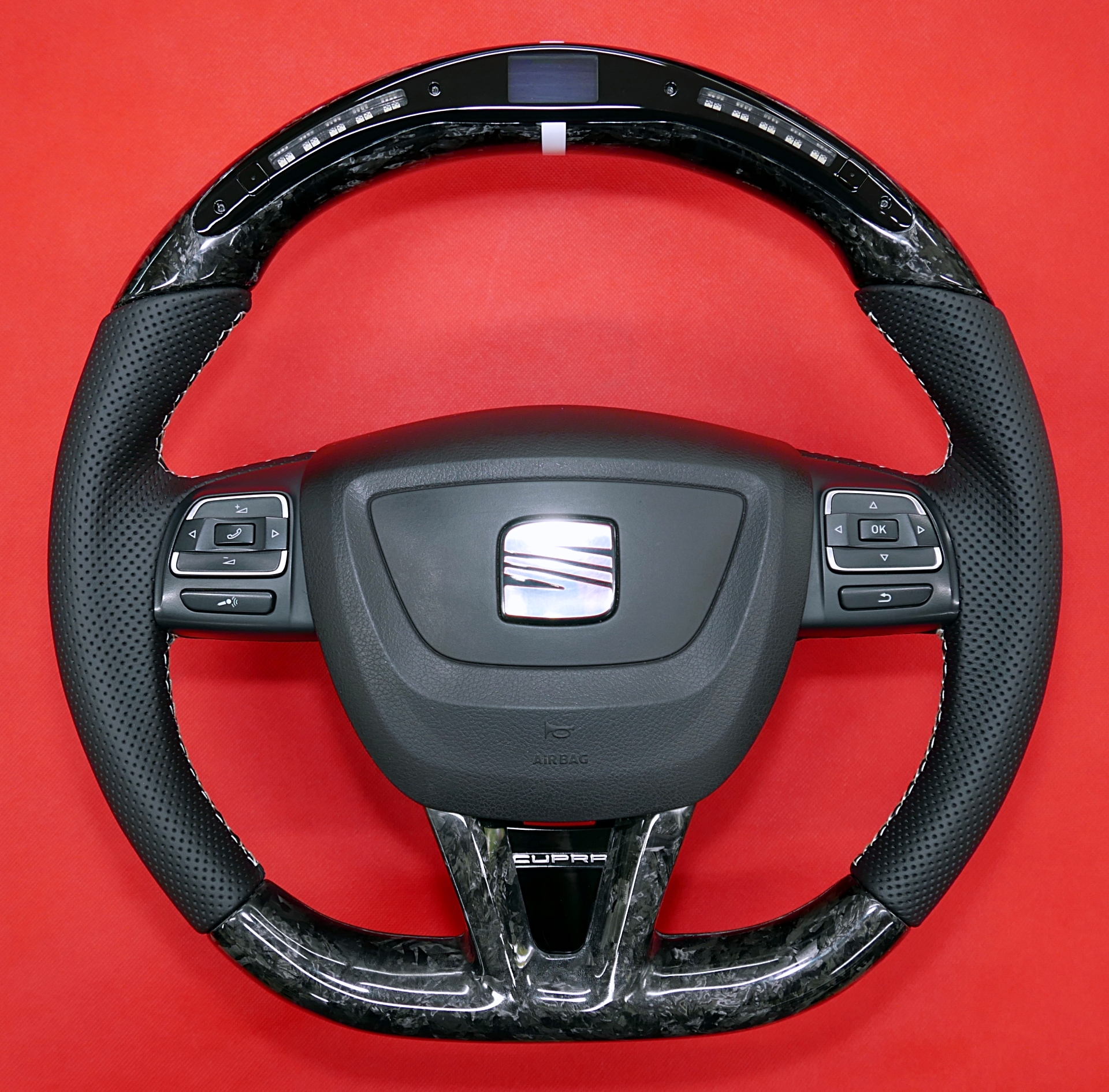 custom steering wheel Seat Cupra R forged carbon