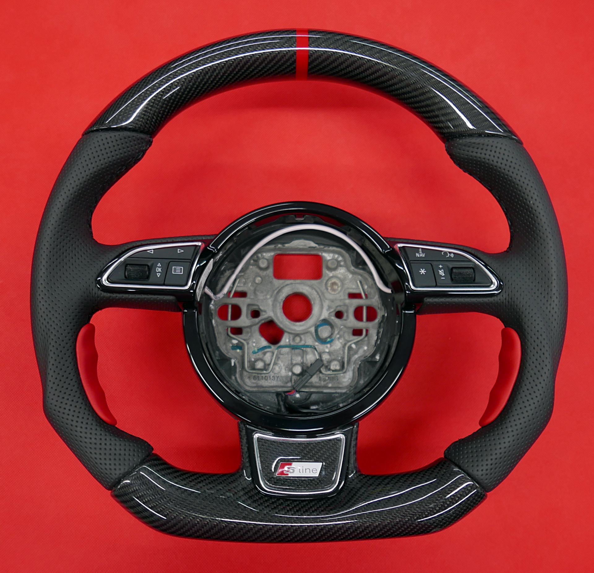 audi rs s-line carbon fiber custom steering wheel