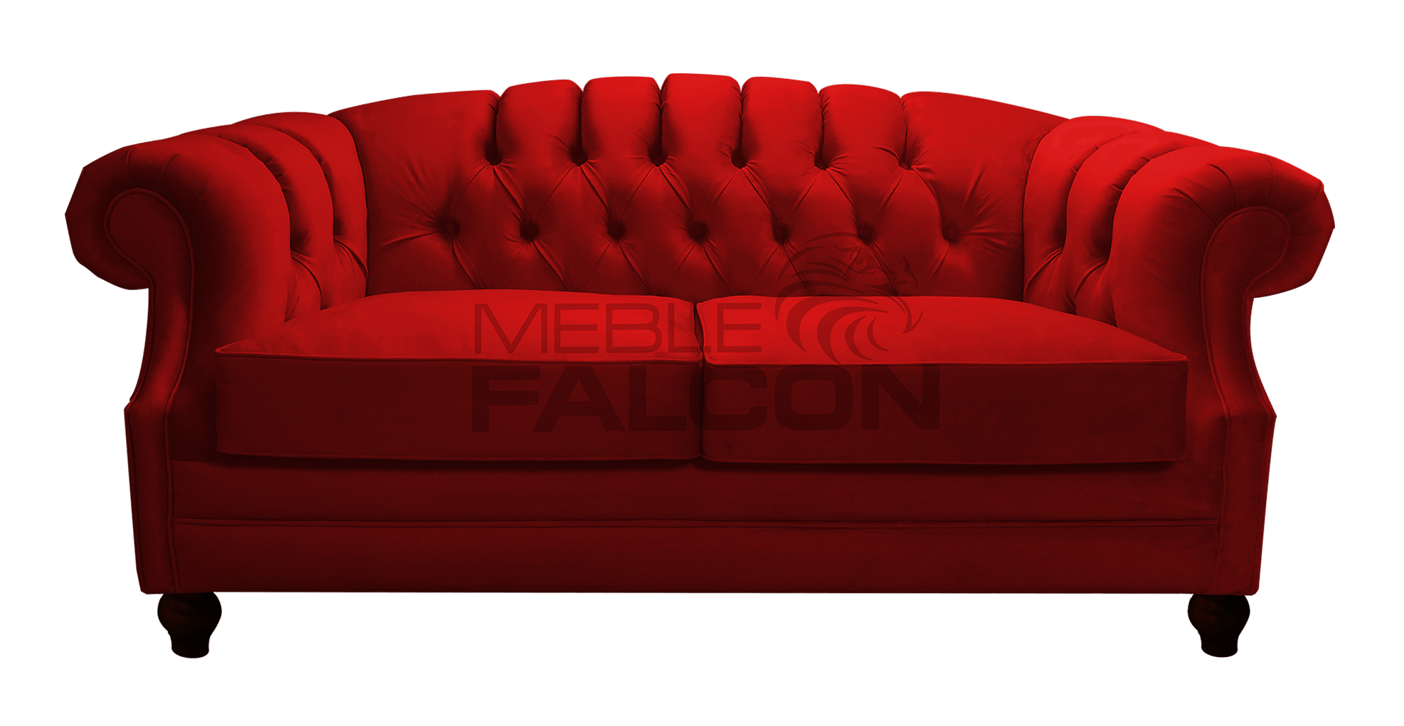 2-osobowa sofa chesterfield czerwona bordowa tanio