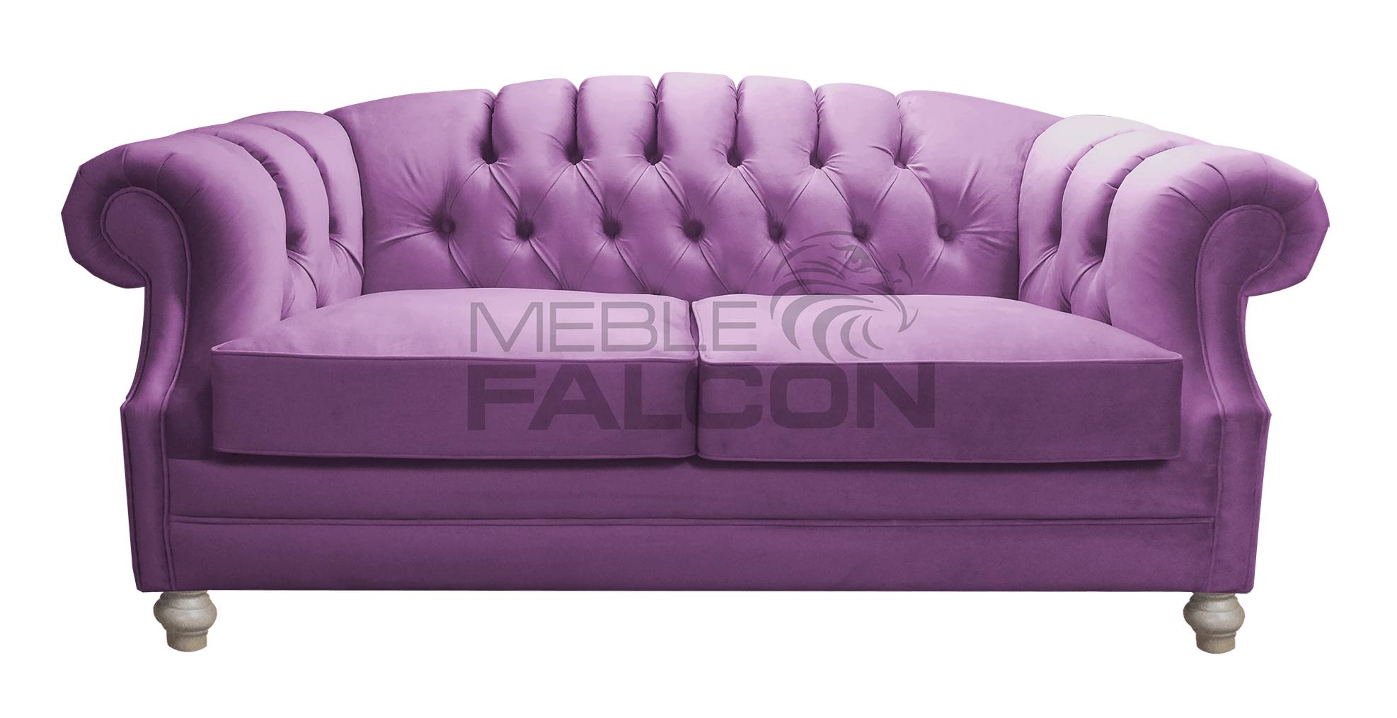 2-osobowa pikowana sofa chesterfield fioletowa