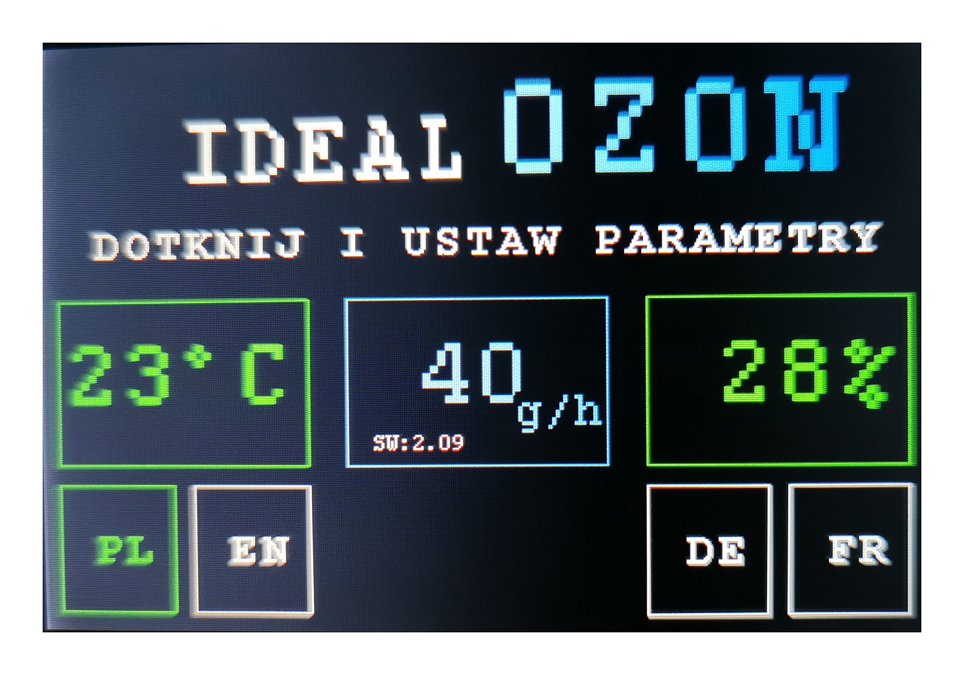 Ozonator kwarcowy V3T regulacja ozonu  4-40 g/h z 2 przystawkami