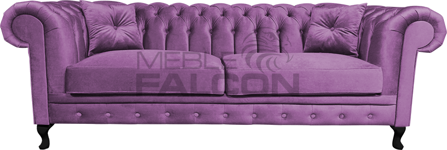 fioletowa sofa tapicerka aksamit z połyskiem tanio