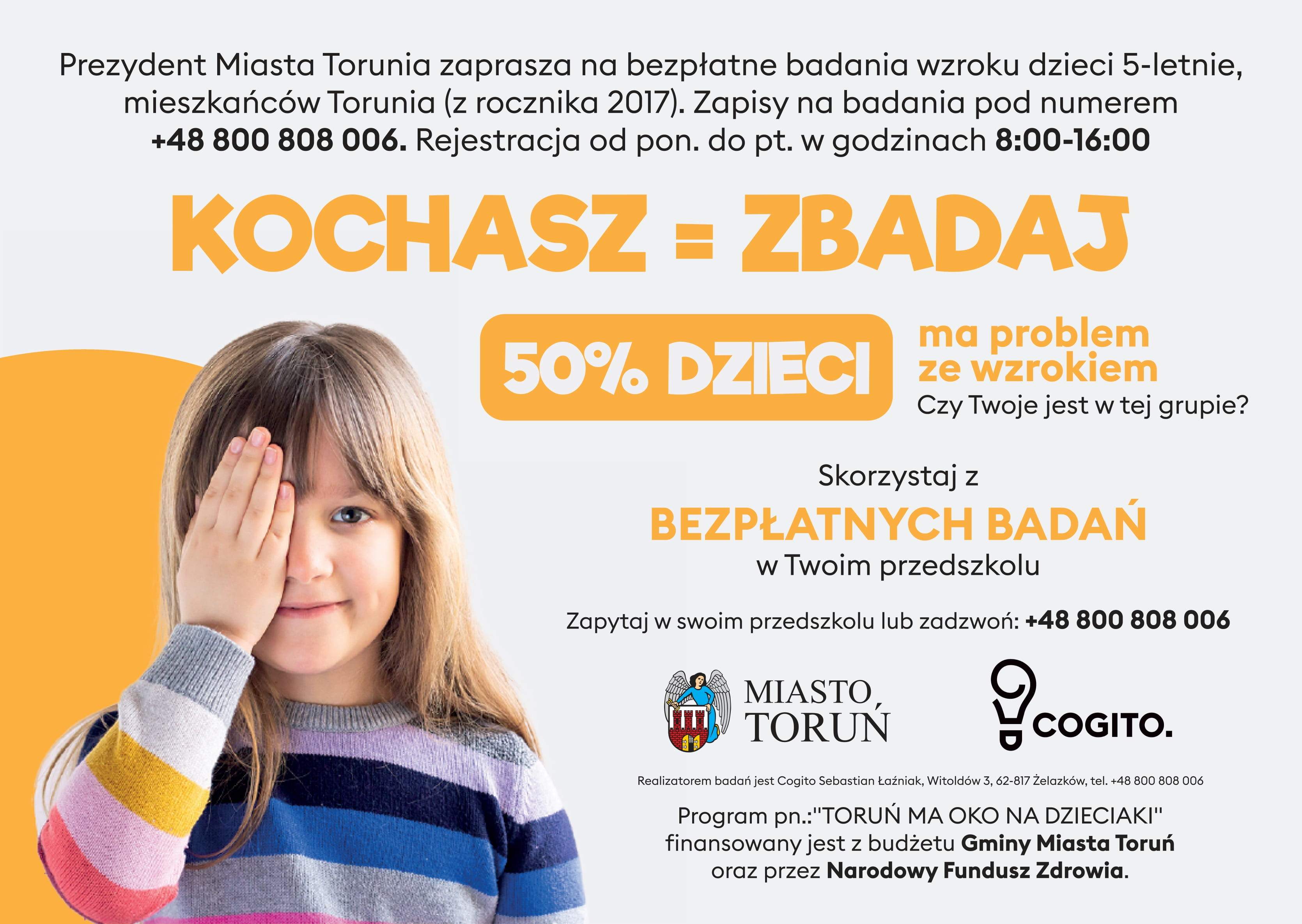 Sukces! Ponad 800 dzieci w wieku 5 lat przebadane w Toruniu!