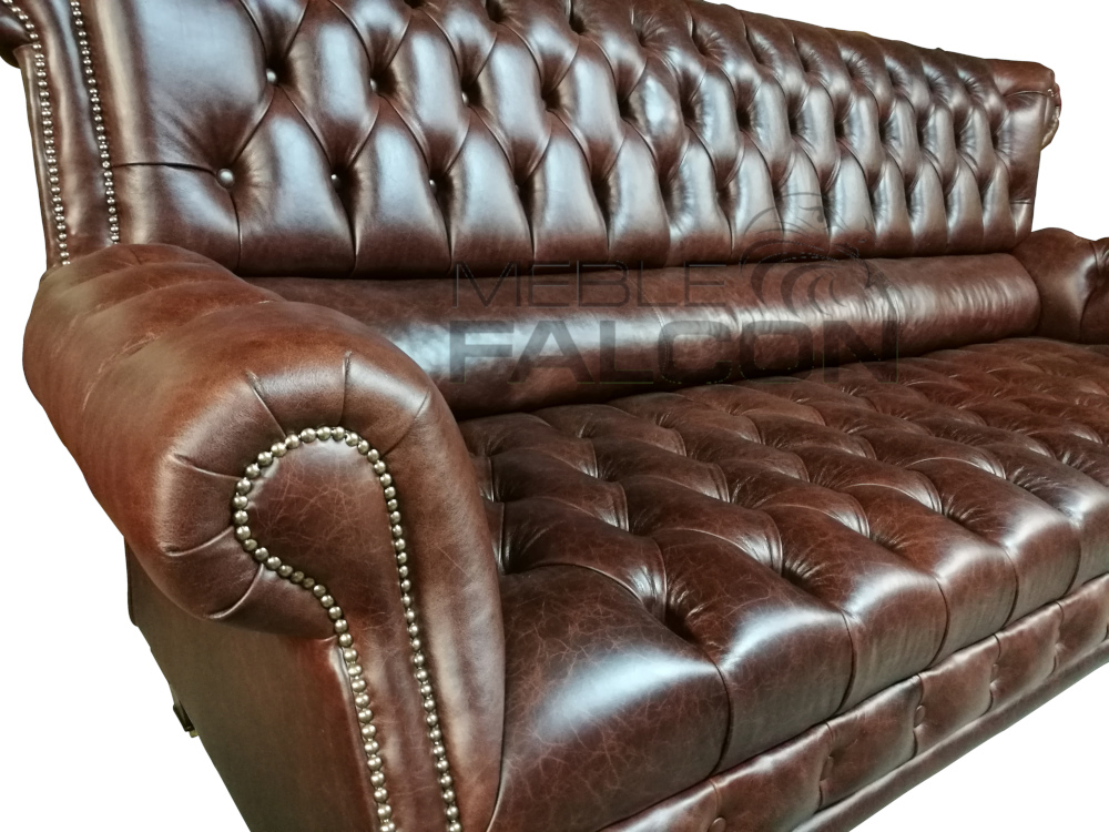 ekskluzywna sofa chesterfield skóra naturalna