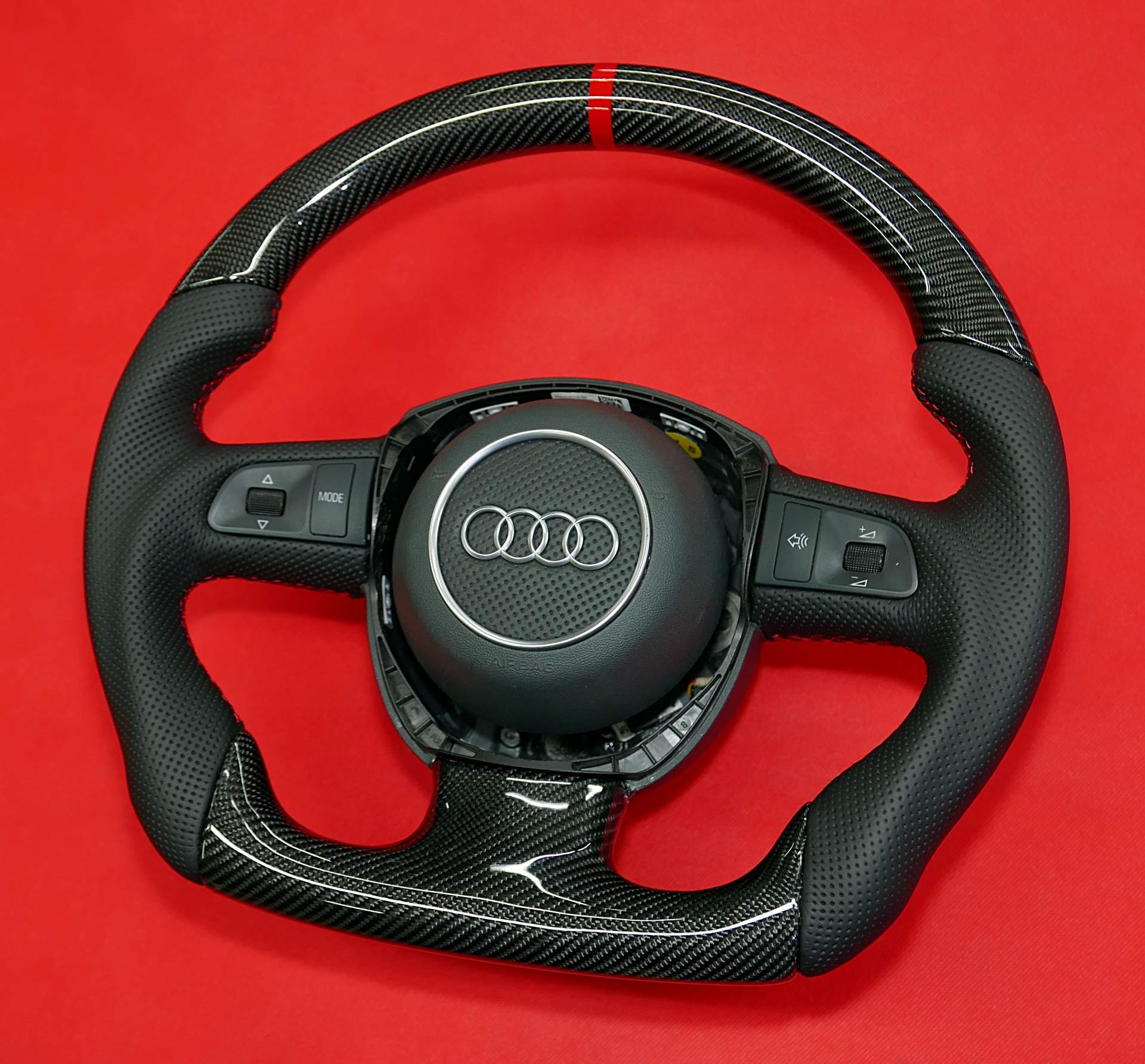 Custom carbon fiber Audi steering wheel