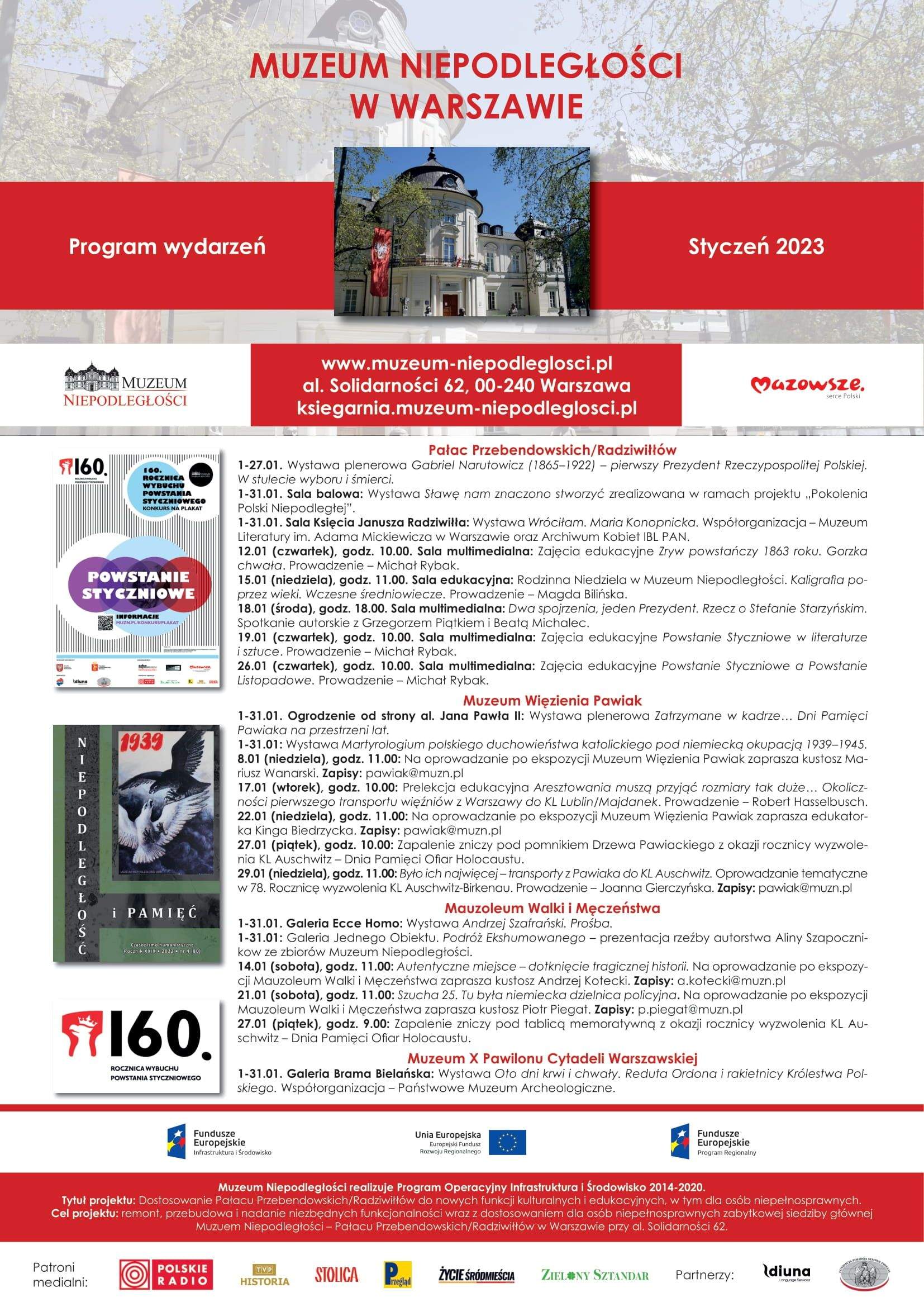 Muzeum Niepodległości w Warszawie /program wydarzeń/ styczeń 2023