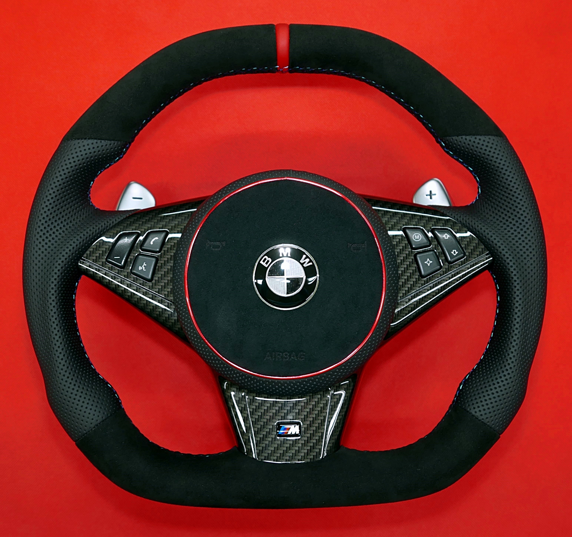 modded flat custom steering wheel BMW E63