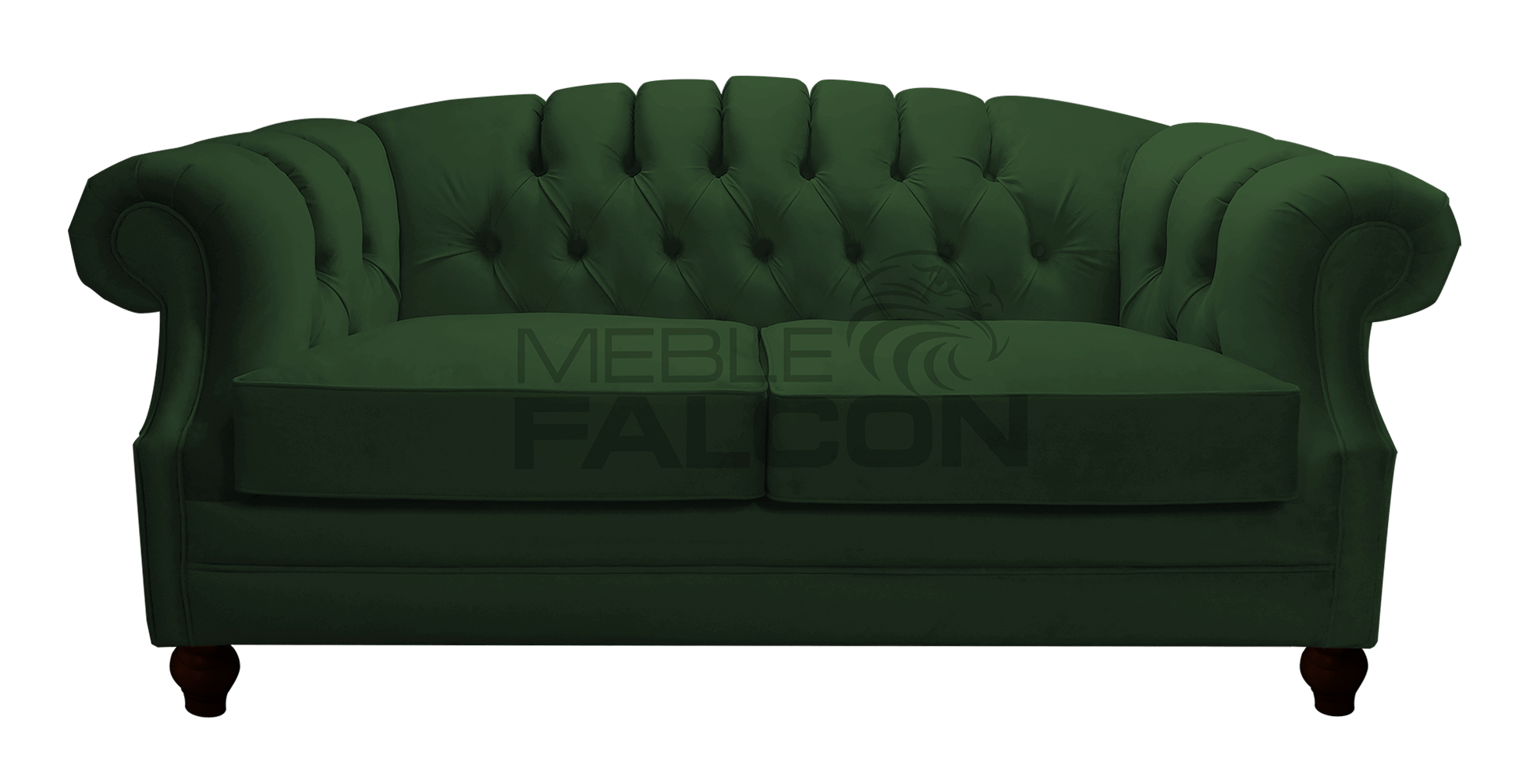 2-osobowa pikowana sofa chesterfield ciemna zieleń