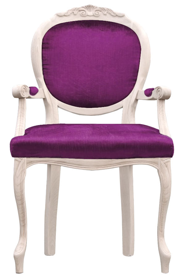kunsztowne tapicerowane krzesło z rzeźbioną stolarką kolor fuksja białe krzesło producent mebli