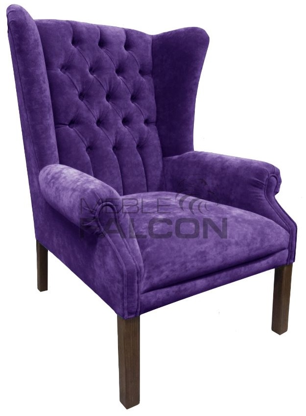 elegancki fotel uszak kolor fioletowy producent