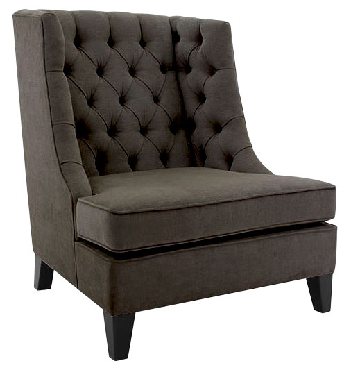 fotel w stylu glamour tapicerowany materiałem wysokie pikowane oparcie