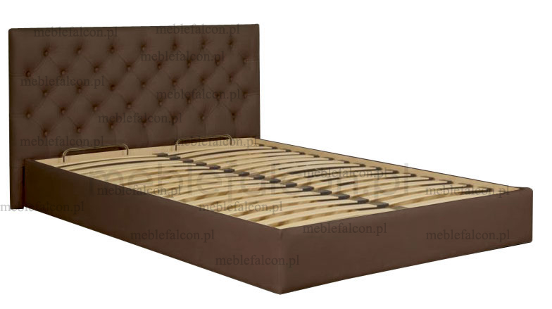 łóżko pikowane w stylu chesterfield do sypialni pikowany zagłówek brązowe wygodne producent Polska