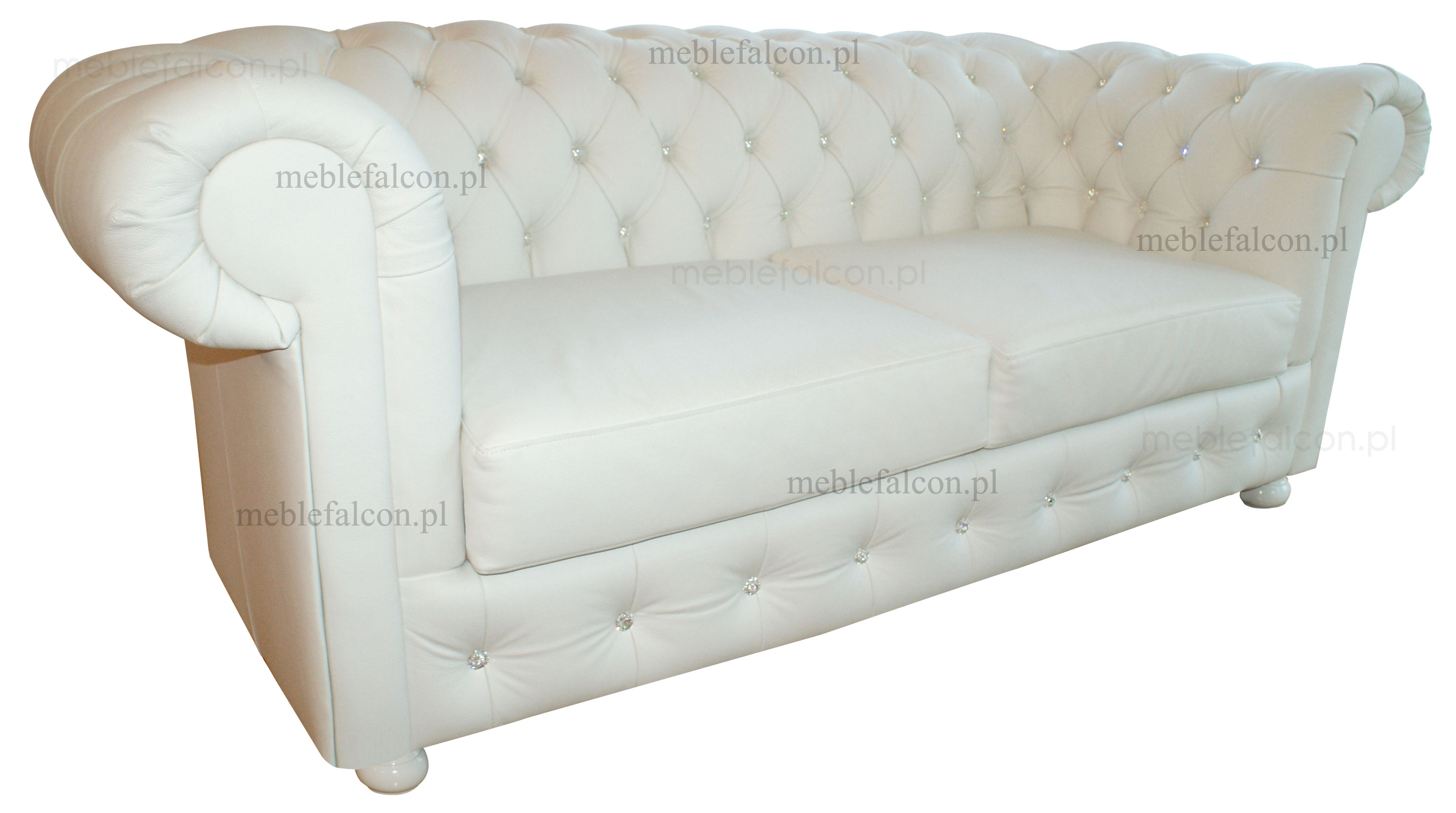 sofa chesterfield kryształki swarovski biała skóra wygodna sofa siedziska na sprężynach producent