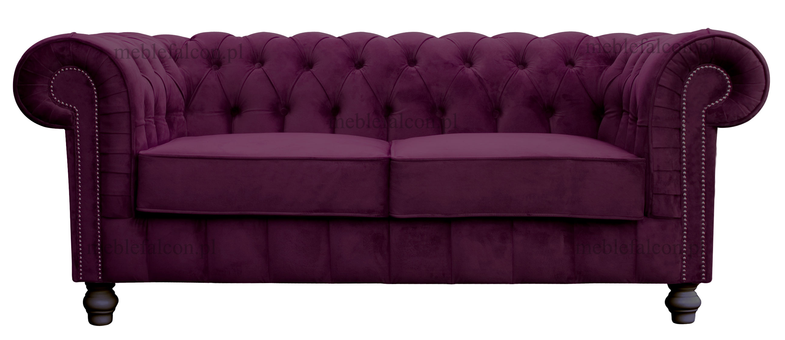 precyzyjna misternie wykonana sofa chesterfield w pluszowym materiale dostępna w wielu kolorach
