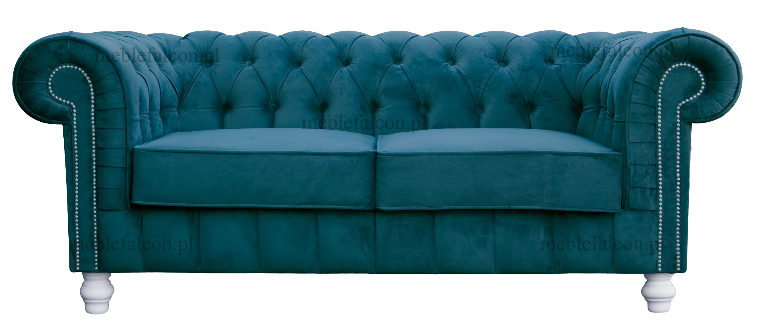 turkusowa sofa chesterfield salonowa luksusowa sofa w tapicerce pluszowej głeboko pikowane oparcie
