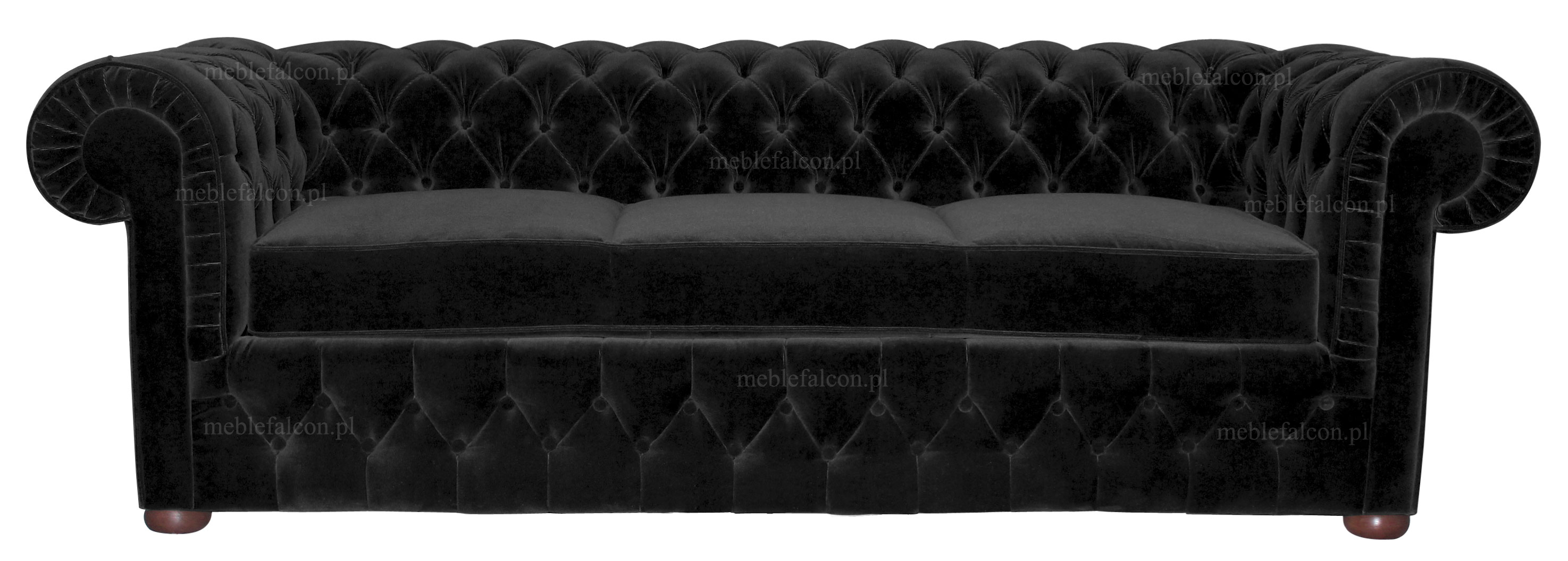 pikowana sofa chesterfield czarna producent mebli