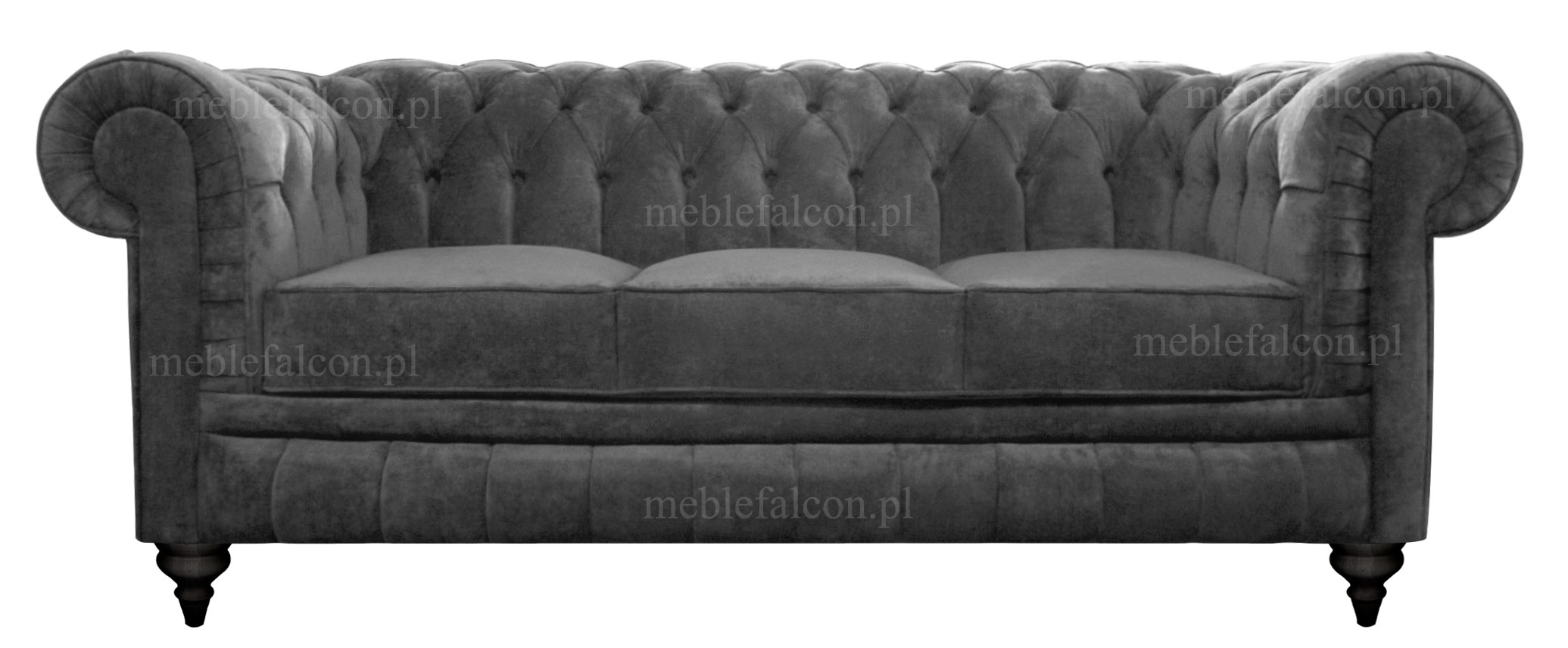 szlachetna sofa pluszowa w stylu chesterfield z głeboko pikowanym oparciem stylowa sofa pikowana