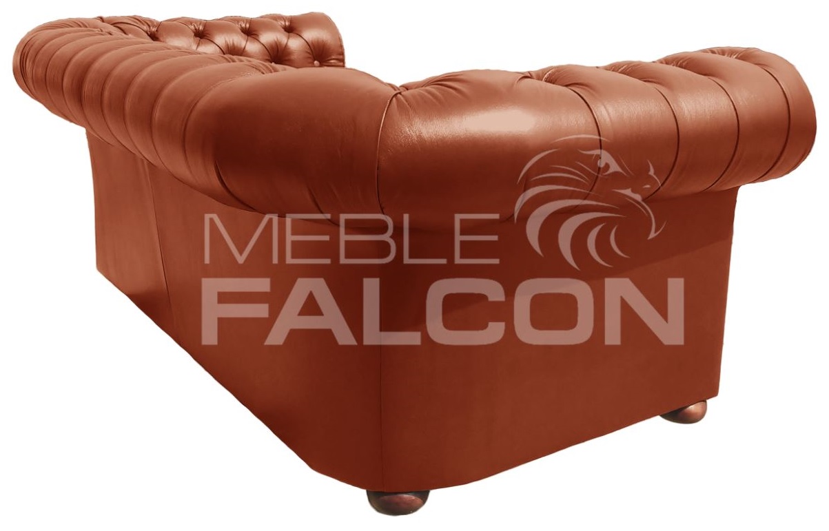 pikowana sofa chesterfield kolor jasny brąz tanio