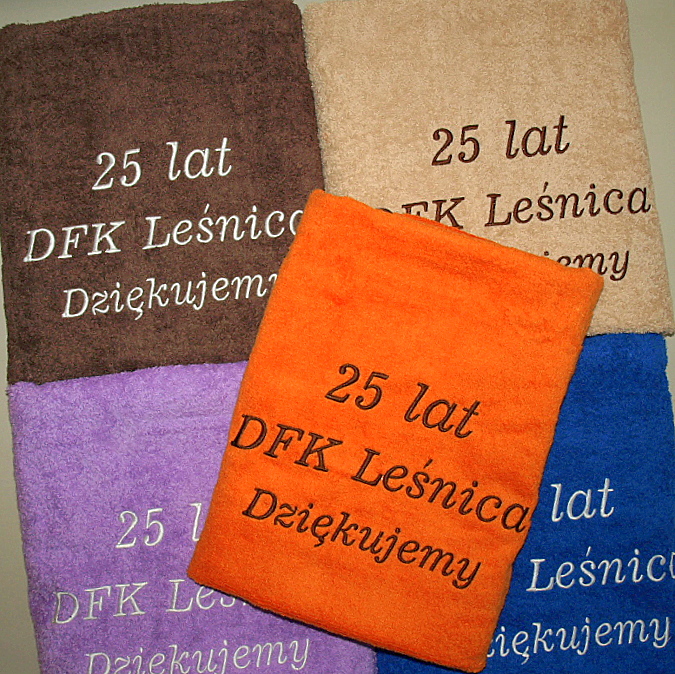 Ręczniki z haftem na 25-lecie Koła Leśnica