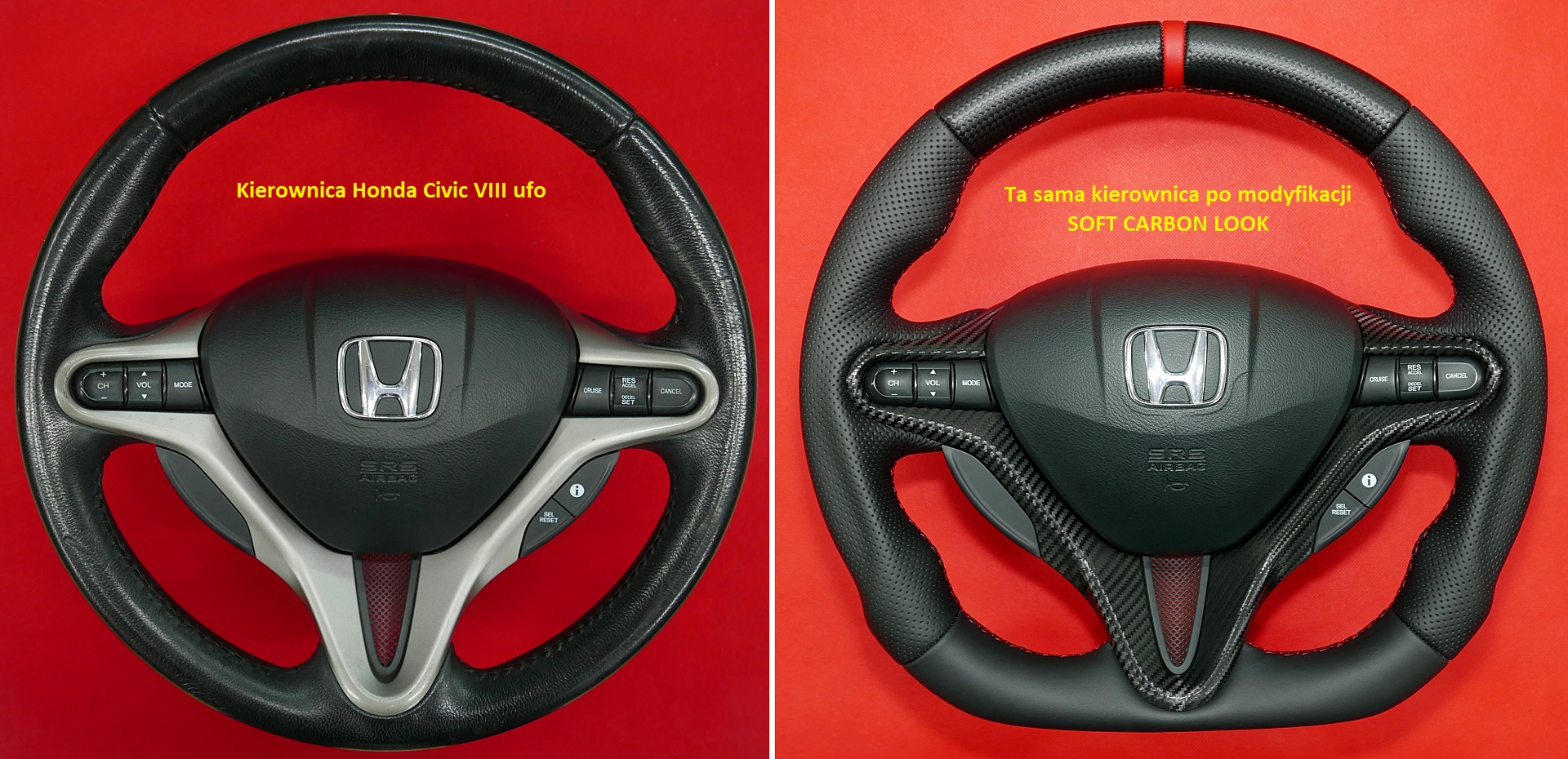 Honda Sport R-Type carbon fiber steering wheel, kierownica sportowa Honda Civic włókno węglowe carbon