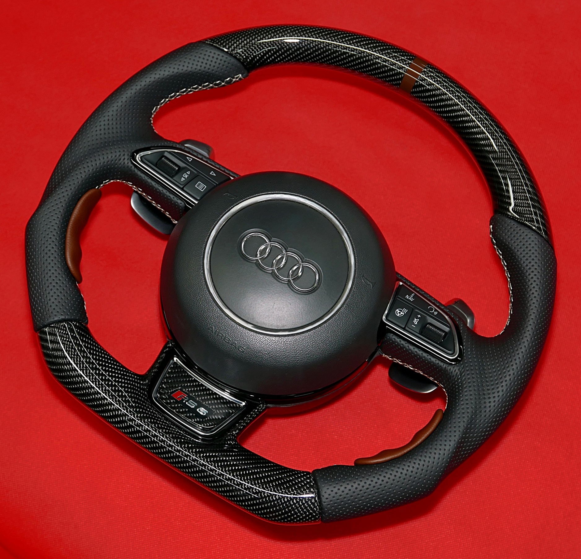 carbon fiber steering wheel audi s-line rs sport tunning