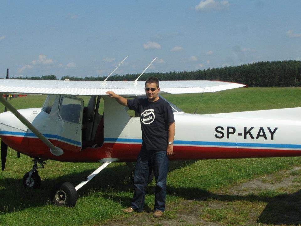 Pierwszy lot w Polsce - Zielona Góra Przylep EPZP. Jeszcze bez licencji i z instruktorem.