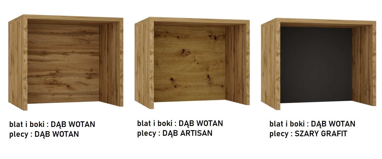 WYSPA 127,4 + szafka D60 S/3 i D60 S/3 - CZARNY MAT + DĄB WOTAN