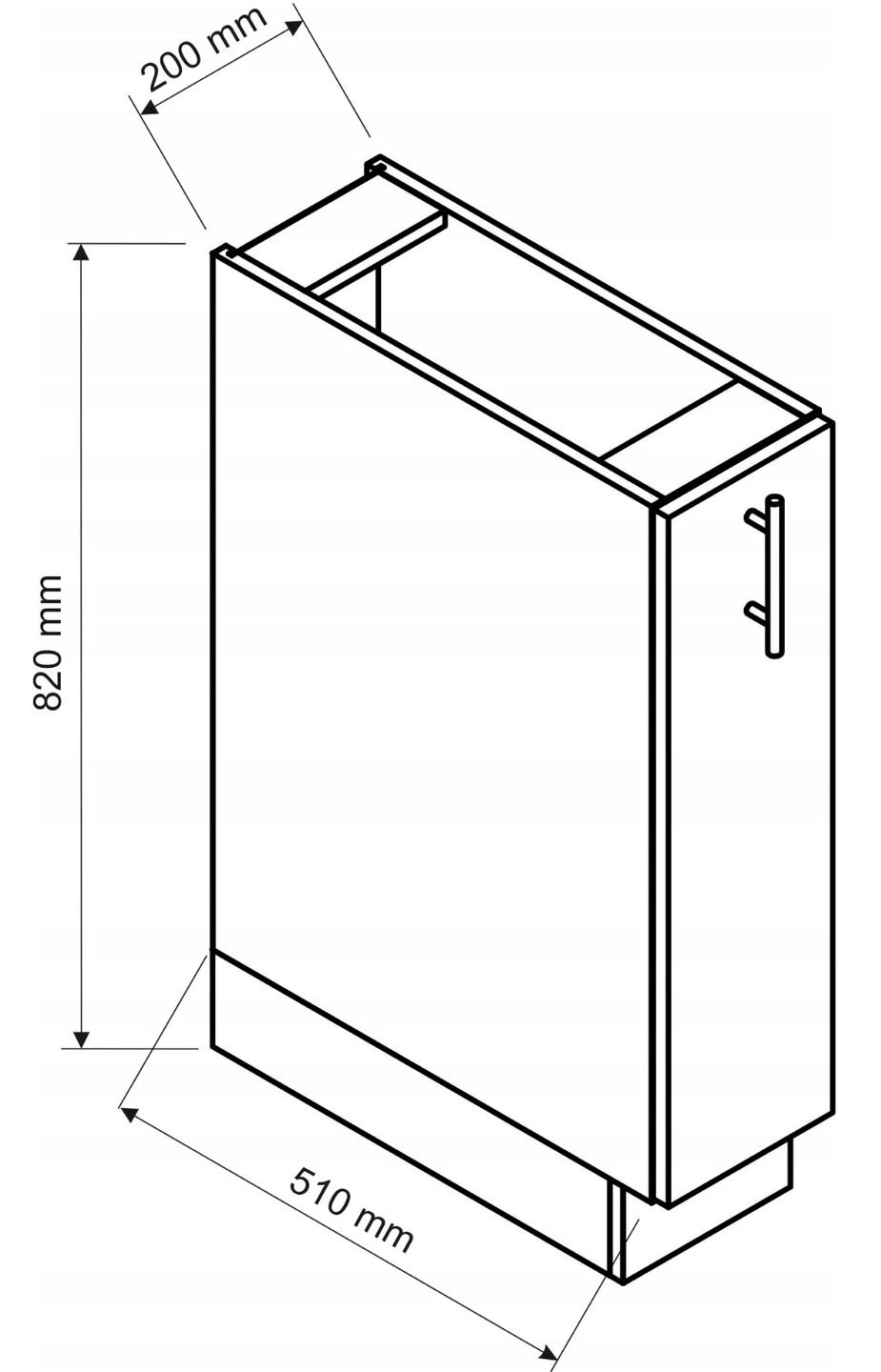 WYSPA 127,4 + szafka D20 CARGO, D80, D20 CARGO - BIAŁY POŁYSK