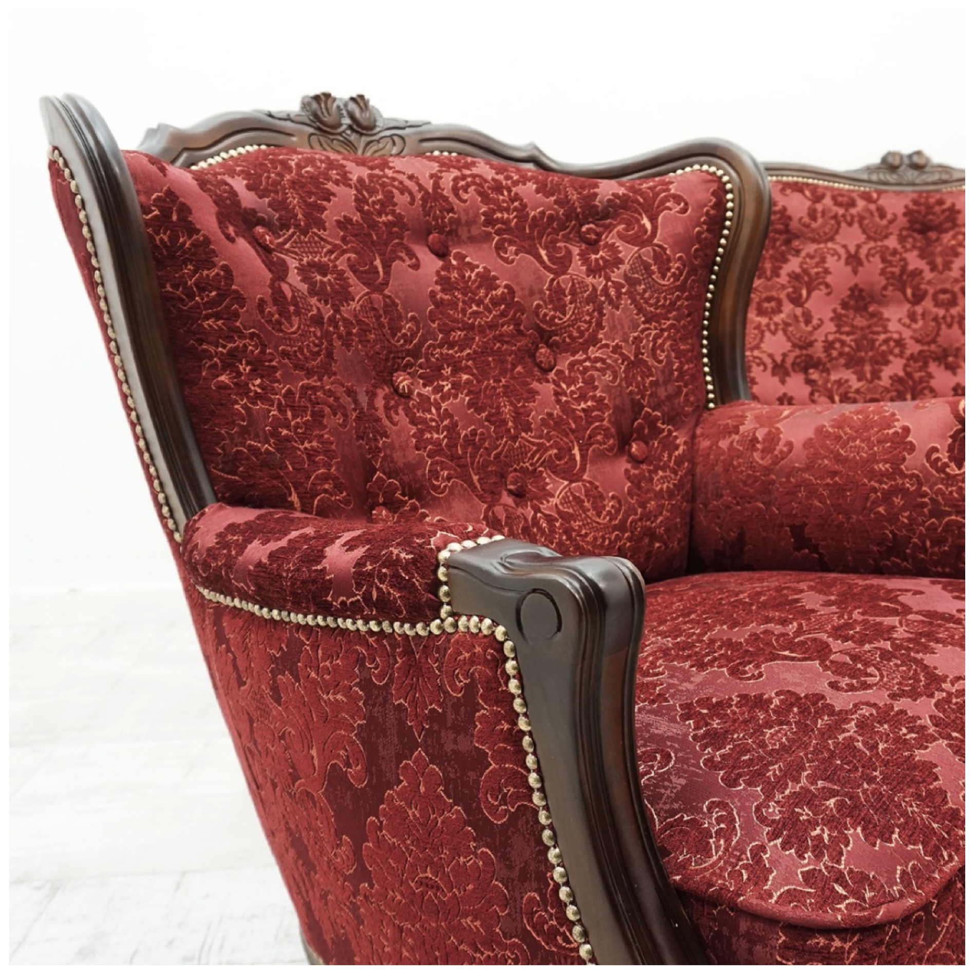 Antyk, piękny stylowy komplet kanapa 2 x fotel