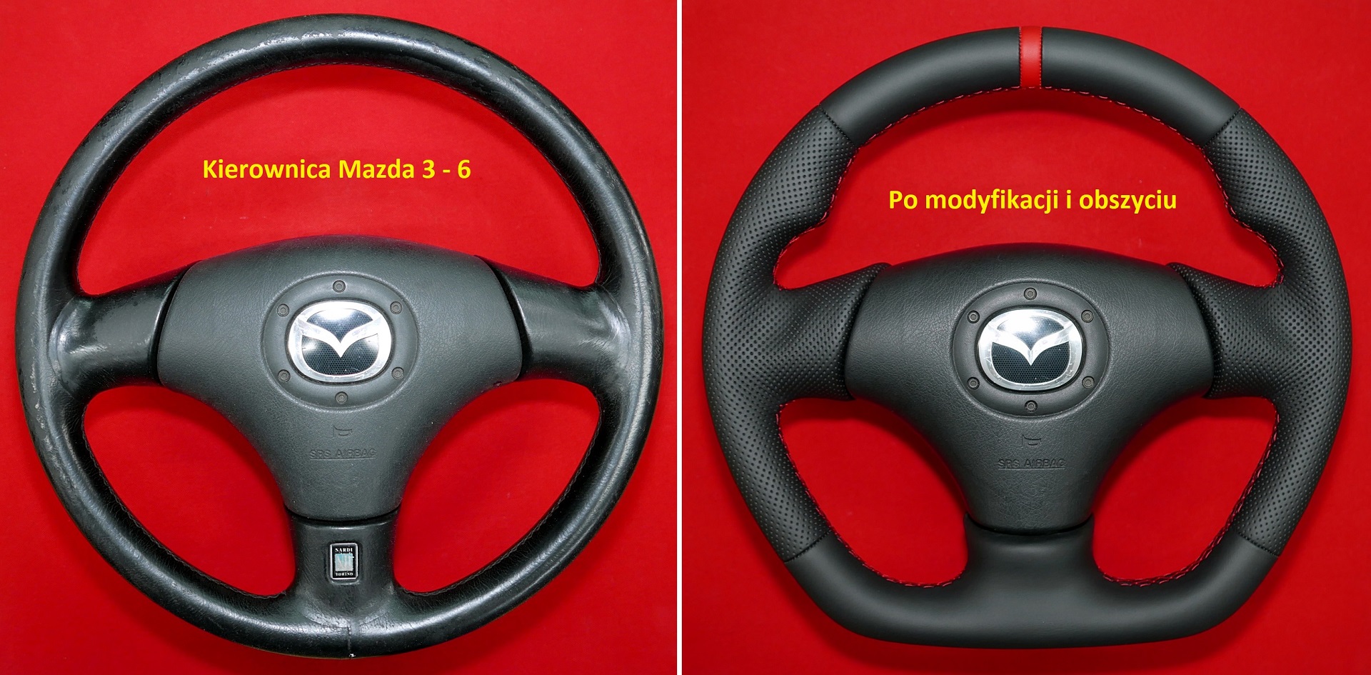 Zmiana kształtu zmiana średnicy modyfikacja kierownica Mazda 3 Mazda 6 tuning
