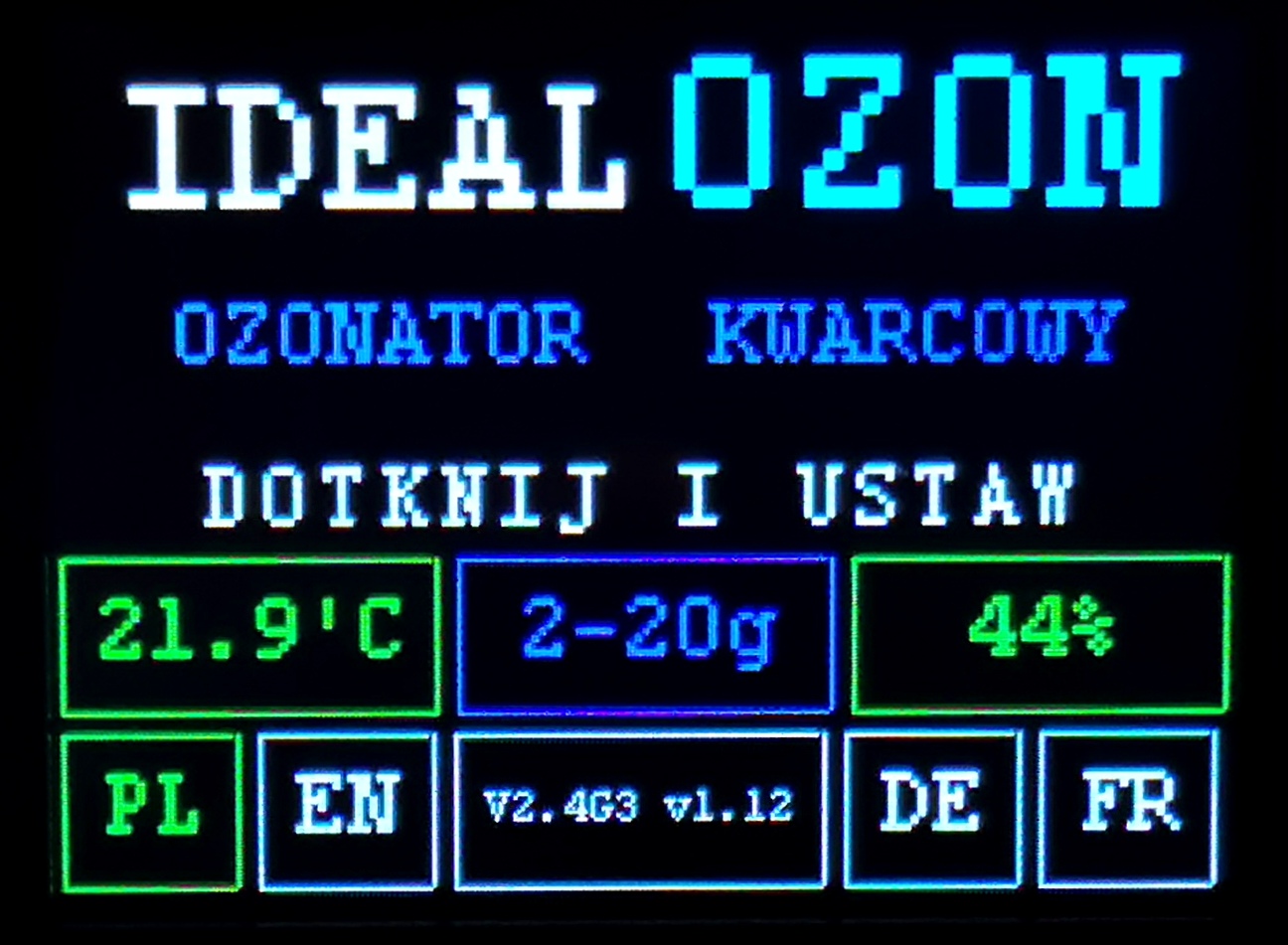 Generator ozonu V3.2 - instrukcja obsługi IdealOZON Platinum Quartz