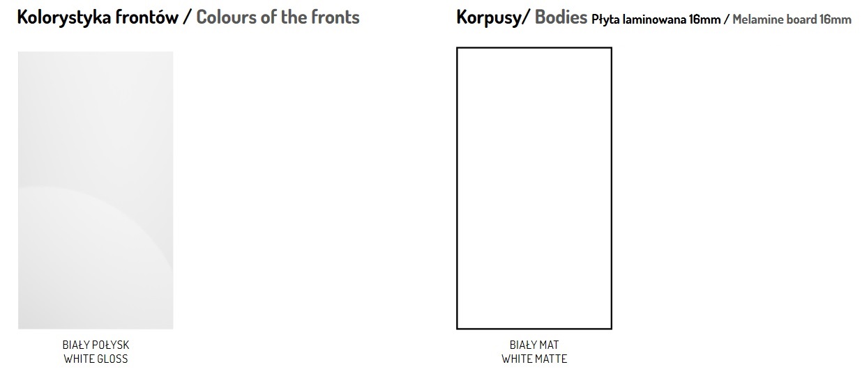 WYSPA 127,4 + szafka D60 S/3 i D60 S/3 - BIAŁY POŁYSK + DĄB WOTAN