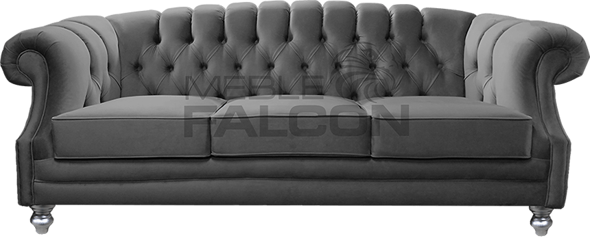 3-osobowa sofa chesterfield szara siwa producent