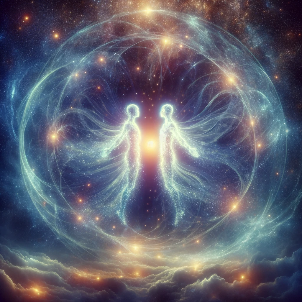 DALLE 2023-11-18 155959 - A mystical scene with two abstract human figures enveloped in a luminous ethereal energy field symbolizing deep emotional and physical connection thpng