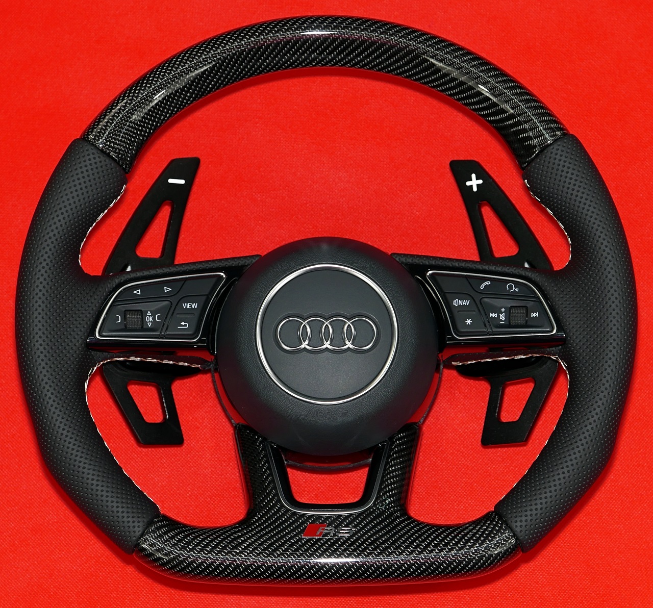 sport audi steering wheel carbon fiber