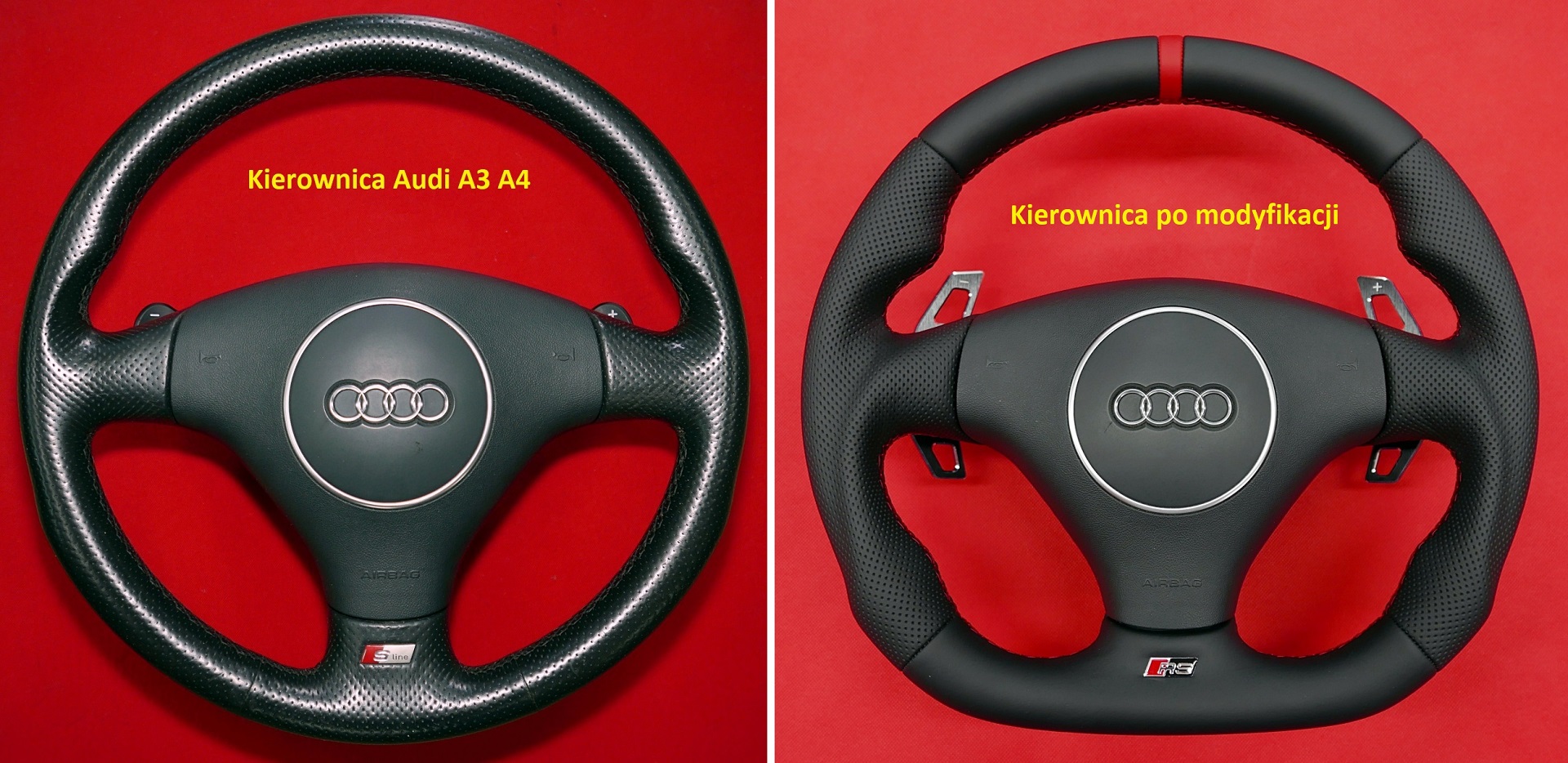 Spłaszczenie ścięcie zmiana kształtu kierownica Audi S3 S4 RS S-Line