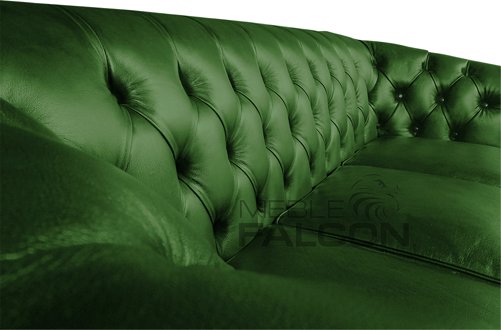 stylowa sofa chesterfield zielona skóra producent